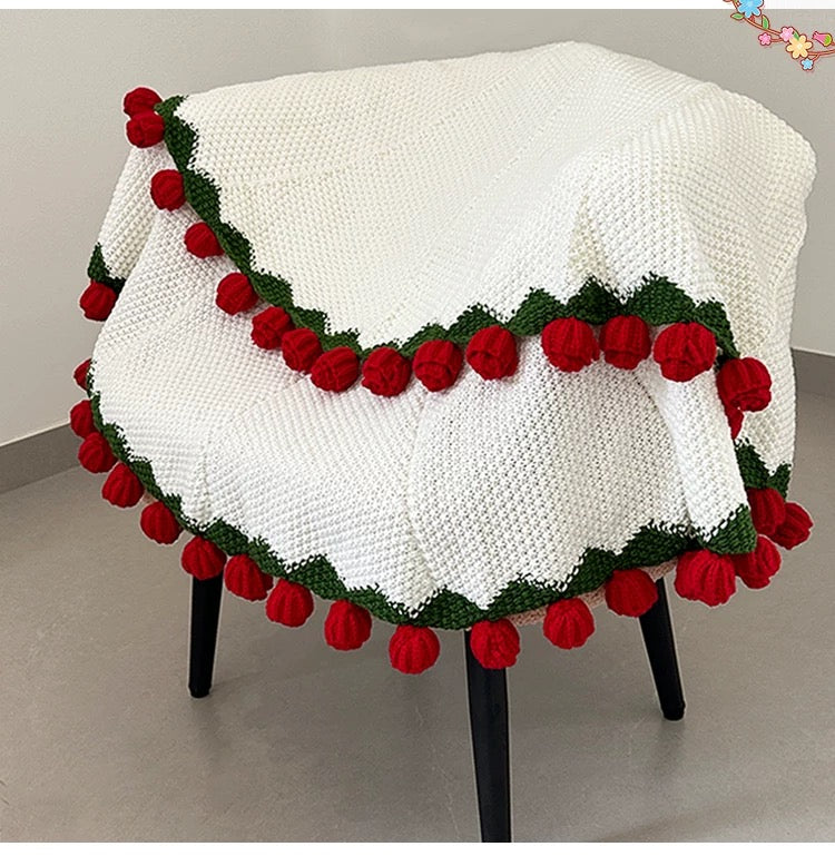 Crochet Rose&Sunflower bouquet blanket
