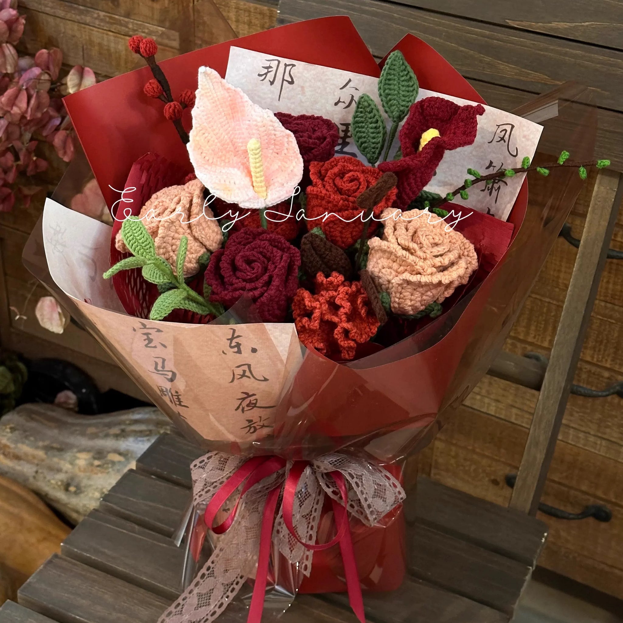 Crochet Wine glass rose