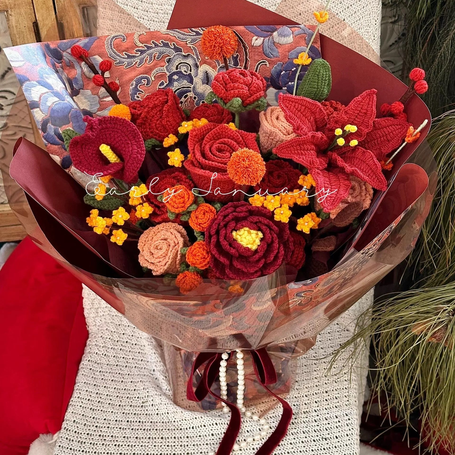 Crochet Wine glass rose