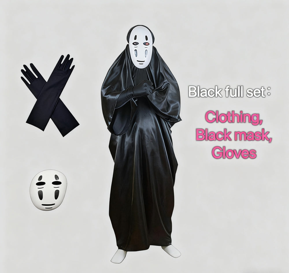 Faceless man cosplay,Muon Otoko Costume,Spirited Away Costume,Kid's costume,No face men,Halloween Cosplay Costume,children's costumes