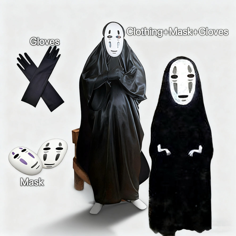 Faceless man cosplay,Muon Otoko Costume,Spirited Away Costume,Kid's costume,No face men,Halloween Cosplay Costume,children's costumes